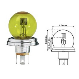 Lot de 2 ampoules de phare H4 à globe jaune 12V