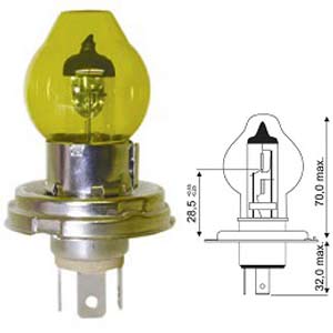 AMP2405 - AMPOULE H4 24V 75/70W P43T JAUNE