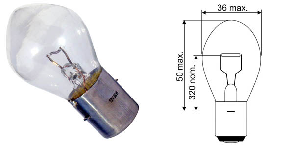 AMPOULE 12V 50W BA20S