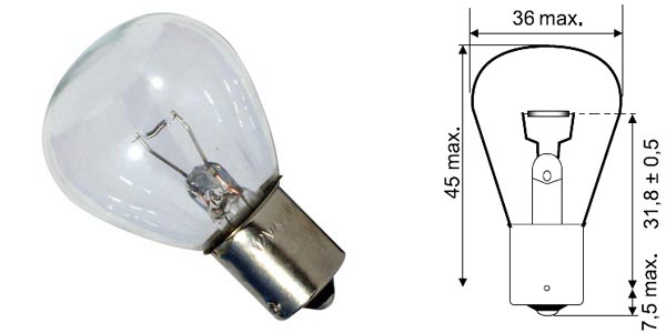 AMPOULE 12V 45W BA15S