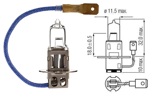 AMPOULE H3 12V 100W PK22S