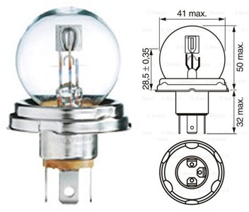 AMPOULE R2 12V 45/40W P45T