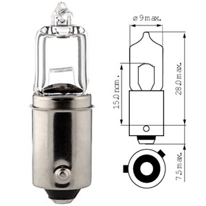 AMPOULE HALOGÈNE H6W 12V 6W BAX9S ERGOTS DÉCALÉS