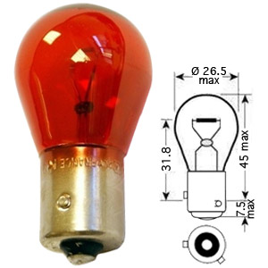 512088 ? POIRETTE PR21W 12V 21W ROUGE ERGOTS DÉCALÉS