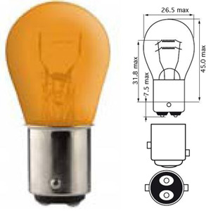 POIRETTE P21/5W 12V 21/5W BAY15D ORANGE