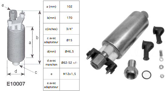 M.P.E. accessoires électriques auto, moto, véhicule US & collection:  alimentation essence ou diésel